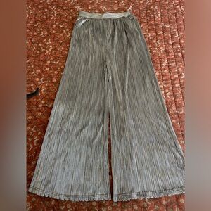 Silver wide leg pants, NWT